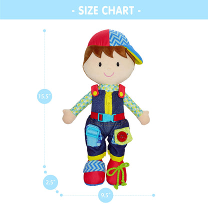 Poupée Éducative Dressy Friends – Prénom Personnalisable | Montessori Apprendre à S'habiller | Cadeau Filles & Garçons 2 ans+