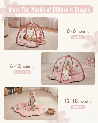 Tapis d'Éveil Bébé Feuille Géante — 6 Jouets Détachables | Blissful Diary
