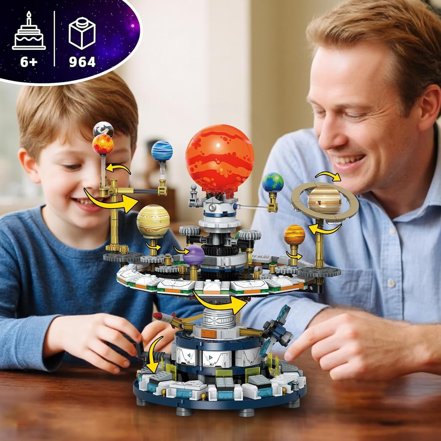 Système solaire rotatif WEMEWEME – Kit de construction STEM 964 pièces | Compatible LEGO | 6-14 ans