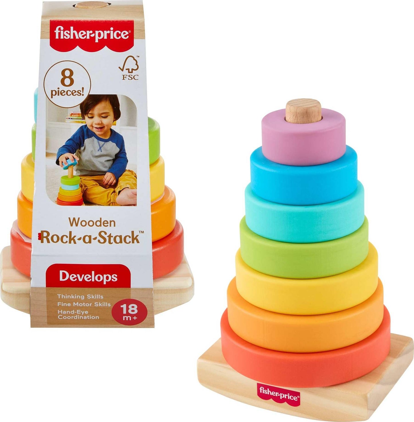 Fisher-Price Rock-a-Stack — Anneaux À Empiler, Base Culbuto | Dès 6 Mois