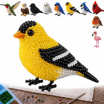 Kit DIY Oiseaux en perles 3D – Broderie artisanale pour adultes et débutants