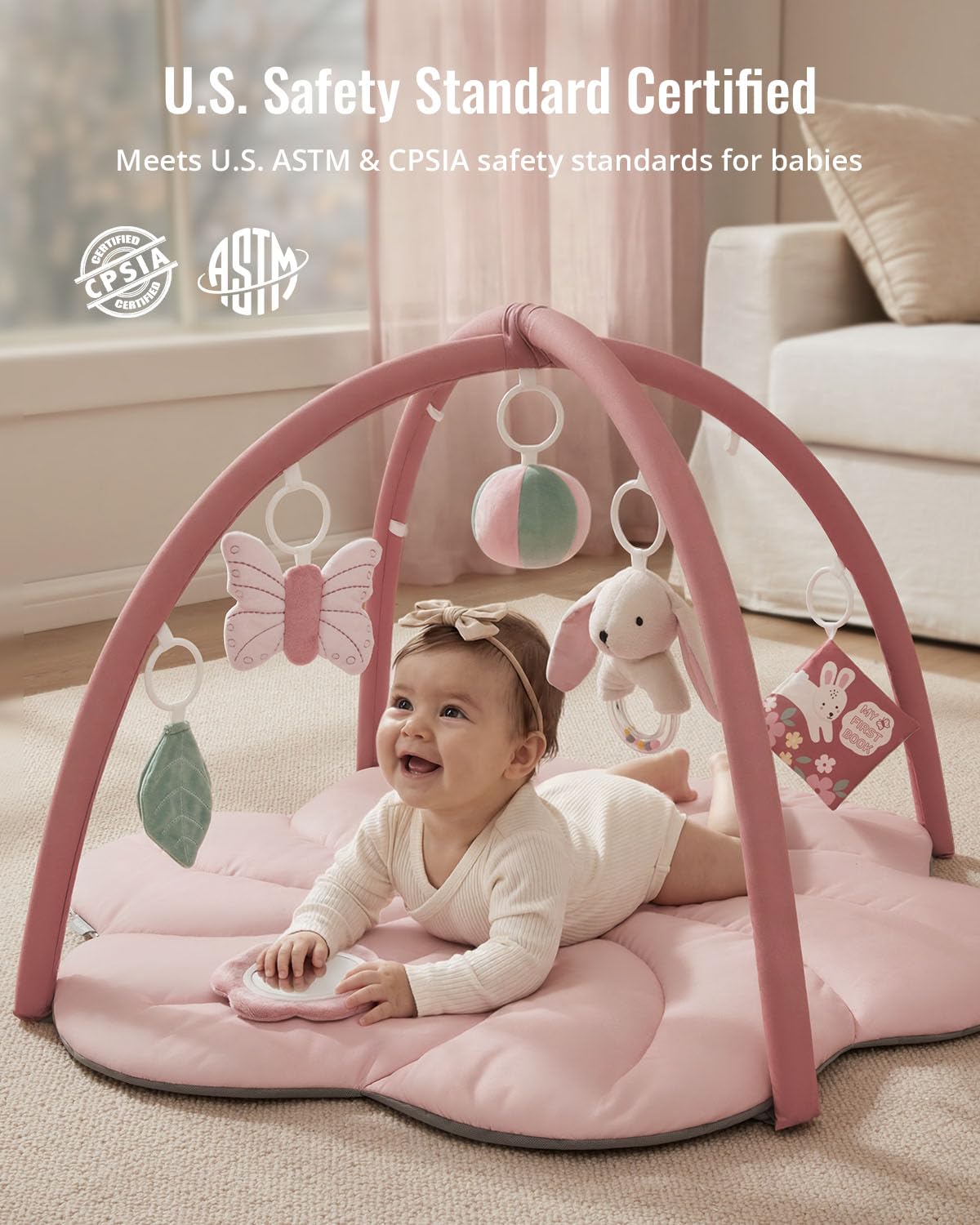 Tapis d'Éveil Bébé Feuille Géante — 6 Jouets Détachables | Blissful Diary