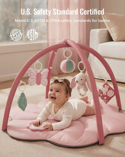 Tapis d'Éveil Bébé Feuille Géante — 6 Jouets Détachables | Blissful Diary