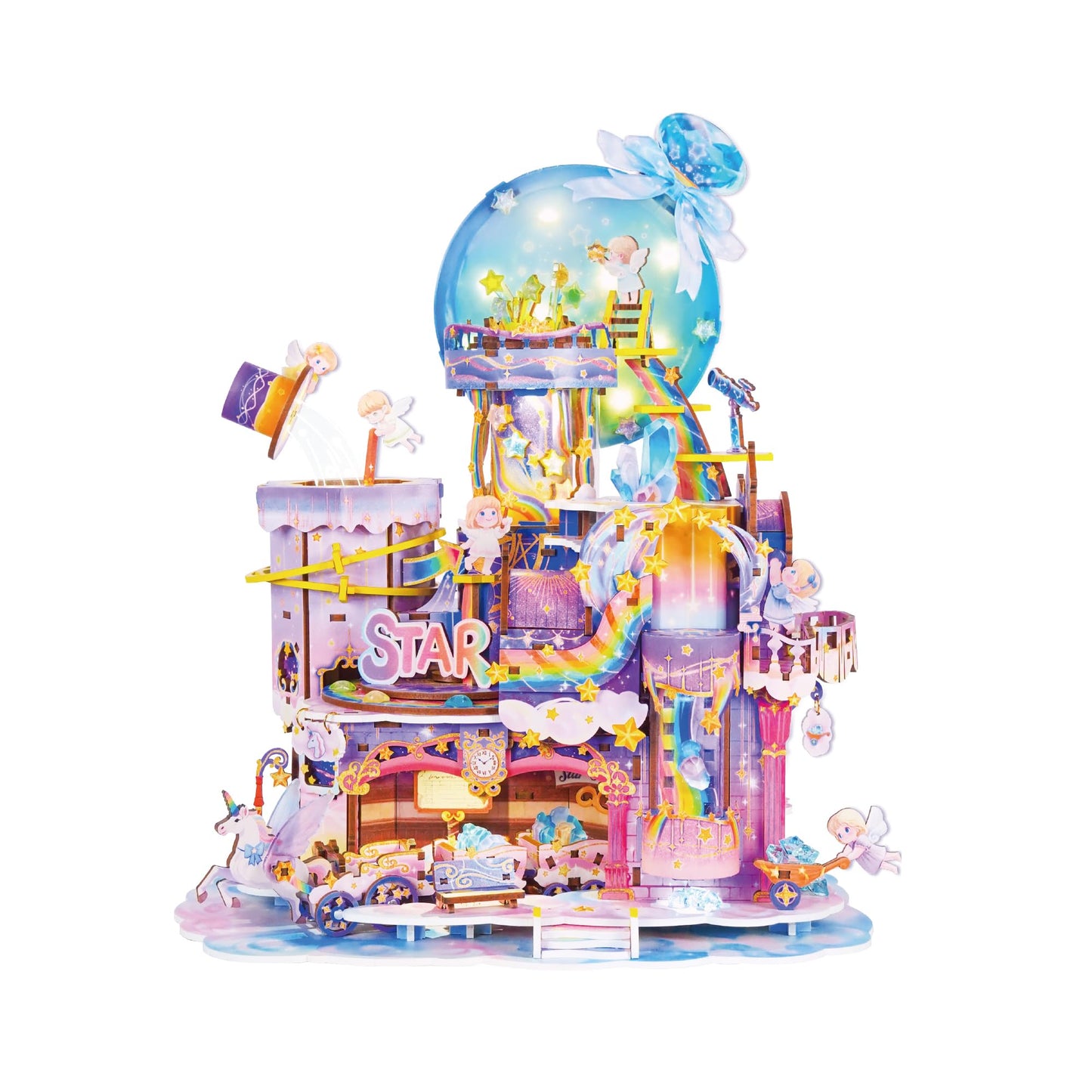 Tonecheer – Puzzle 3D en Bois Candy Workshop | Kit Maquette Mécanique avec Musique & Lumières