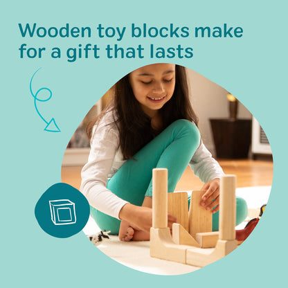 Melissa & Doug – Blocs de construction en bois (60 pièces) avec bac de rangement