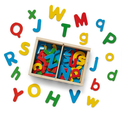 Melissa & Doug – 52 Lettres Magnétiques en Bois | Apprentissage ABC 3 ans+