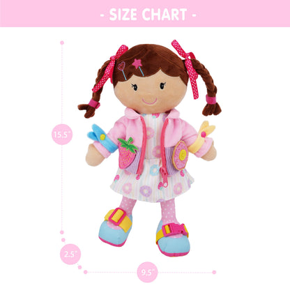Poupée Éducative Dressy Friends – Prénom Personnalisable | Montessori Apprendre à S'habiller | Cadeau Filles & Garçons 2 ans+