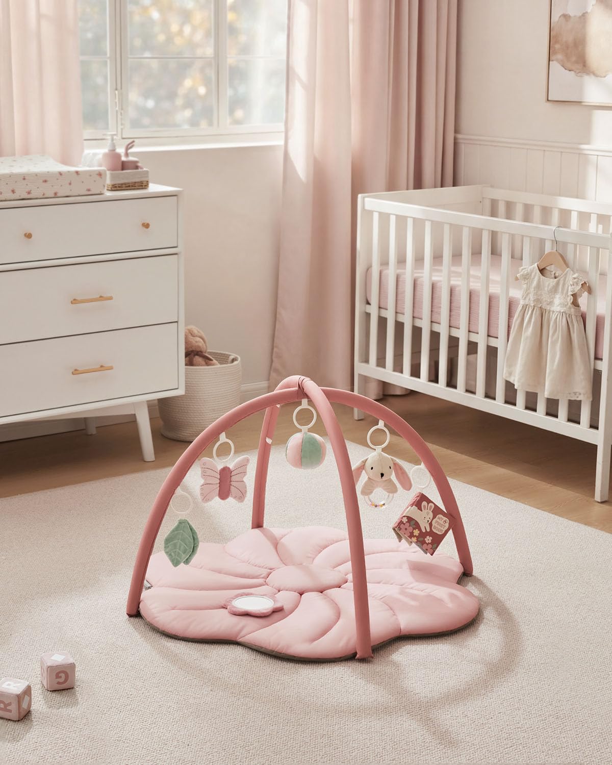 Tapis d'Éveil Bébé Feuille Géante — 6 Jouets Détachables | Blissful Diary