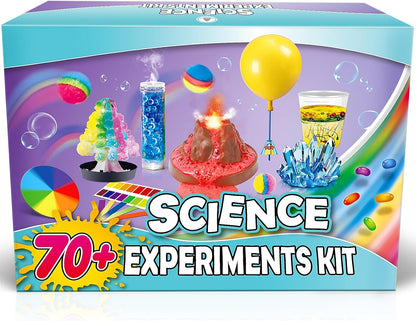 Kit de sciences UNGLINGA – 70+ expériences pour enfants | Chimie, physique, volcan | Jouets éducatifs STEM, cadeau idéal pour jeunes scientifiques