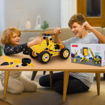 Kit STEM 10 en 1 – Véhicules de Construction | 100 Pièces | Dès 4 ans