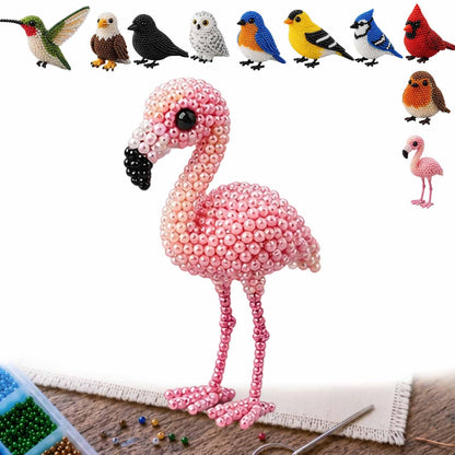 Kit DIY Oiseaux en perles 3D – Broderie artisanale pour adultes et débutants