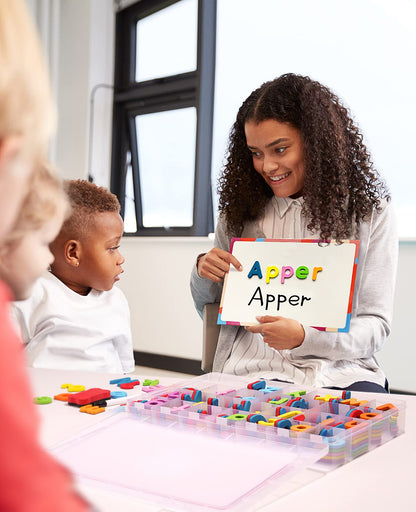 Classroom Magnetic Alphabet Letters Kit 234 Pcs with Double-Side Magnet Board - Gamenote Foam Alphabet Letters for Preschool Kids Toddler Spelling and Learning Colorful