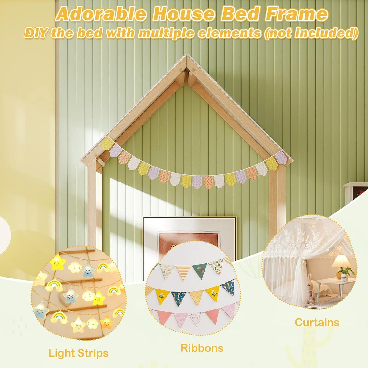 Twin Size Montessori Floor Bed Natural Solid Wood Frame