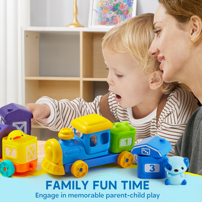 Train Éducatif Montessori pour Bébés 1-3 ans | Tri, Comptage & Animaux