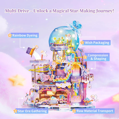 Tonecheer – Puzzle 3D en Bois Candy Workshop | Kit Maquette Mécanique avec Musique & Lumières
