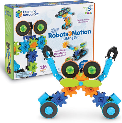 Gears! Gears! Gears! Robots en Mouvement – Jeu de Construction STEM, 116 pièces, dès 5 ans - LumeraKids