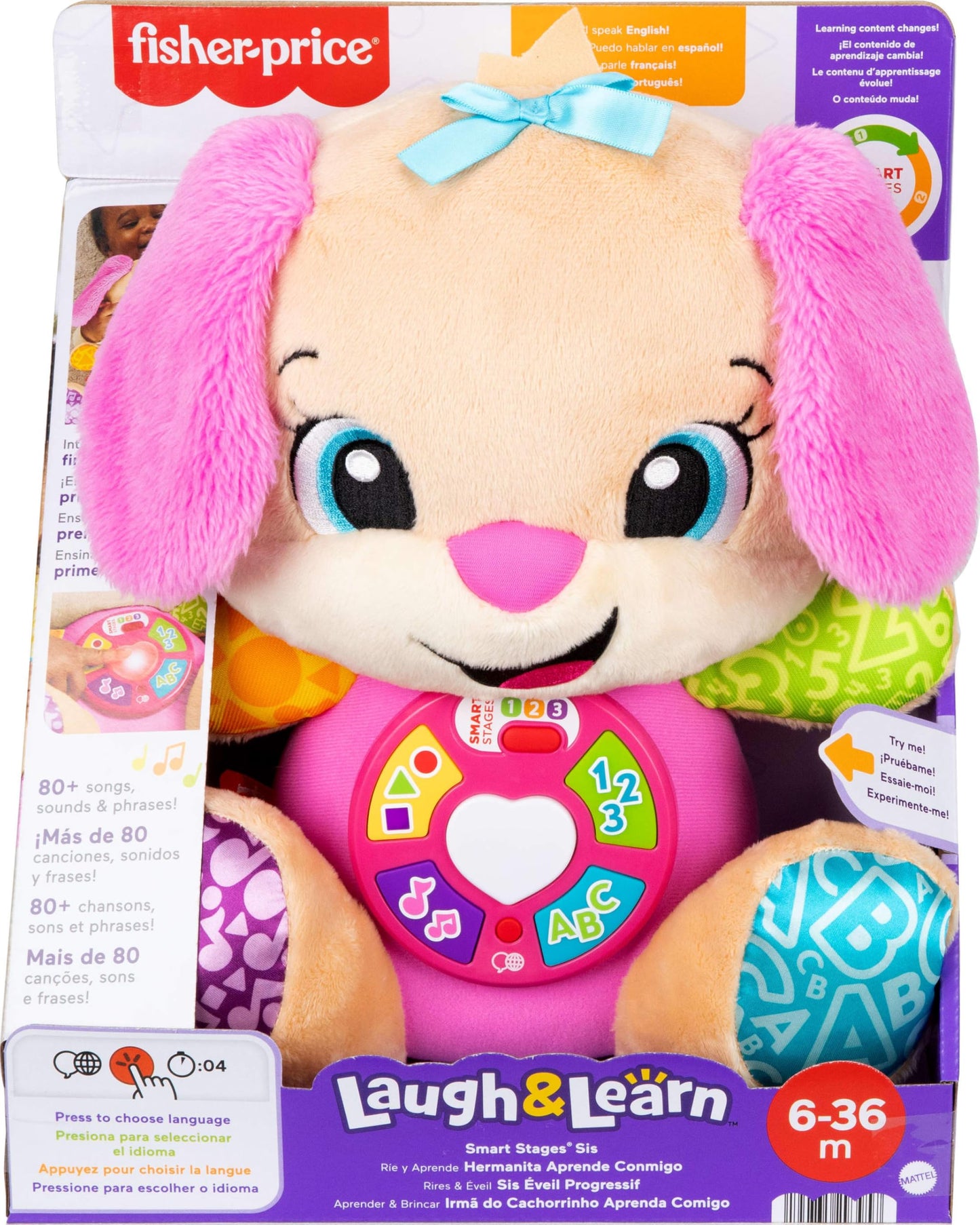 Fisher-Price Chiot Musical Laugh & Learn — 4 Langues | 6 Mois à 3 Ans