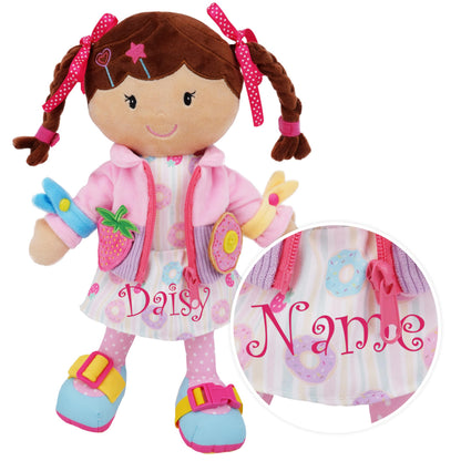 Poupée Éducative Dressy Friends – Prénom Personnalisable | Montessori Apprendre à S'habiller | Cadeau Filles & Garçons 2 ans+