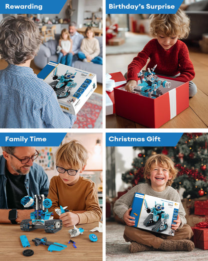 Kit Robot RC STEM 5 en 1 Opmind – 398 pièces, Télécommande & Application, Jouet Éducatif pour Enfants 6 à 12 Ans, Garçons et Filles - LumeraKids