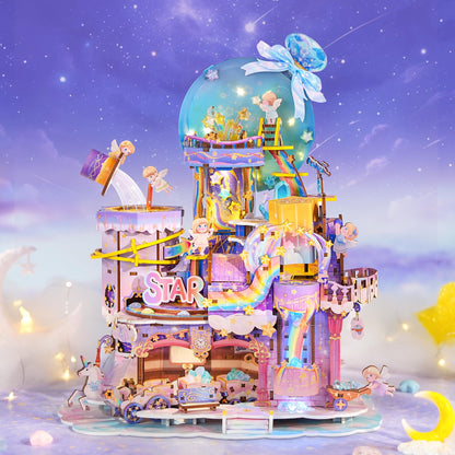 Tonecheer – Puzzle 3D en Bois Candy Workshop | Kit Maquette Mécanique avec Musique & Lumières