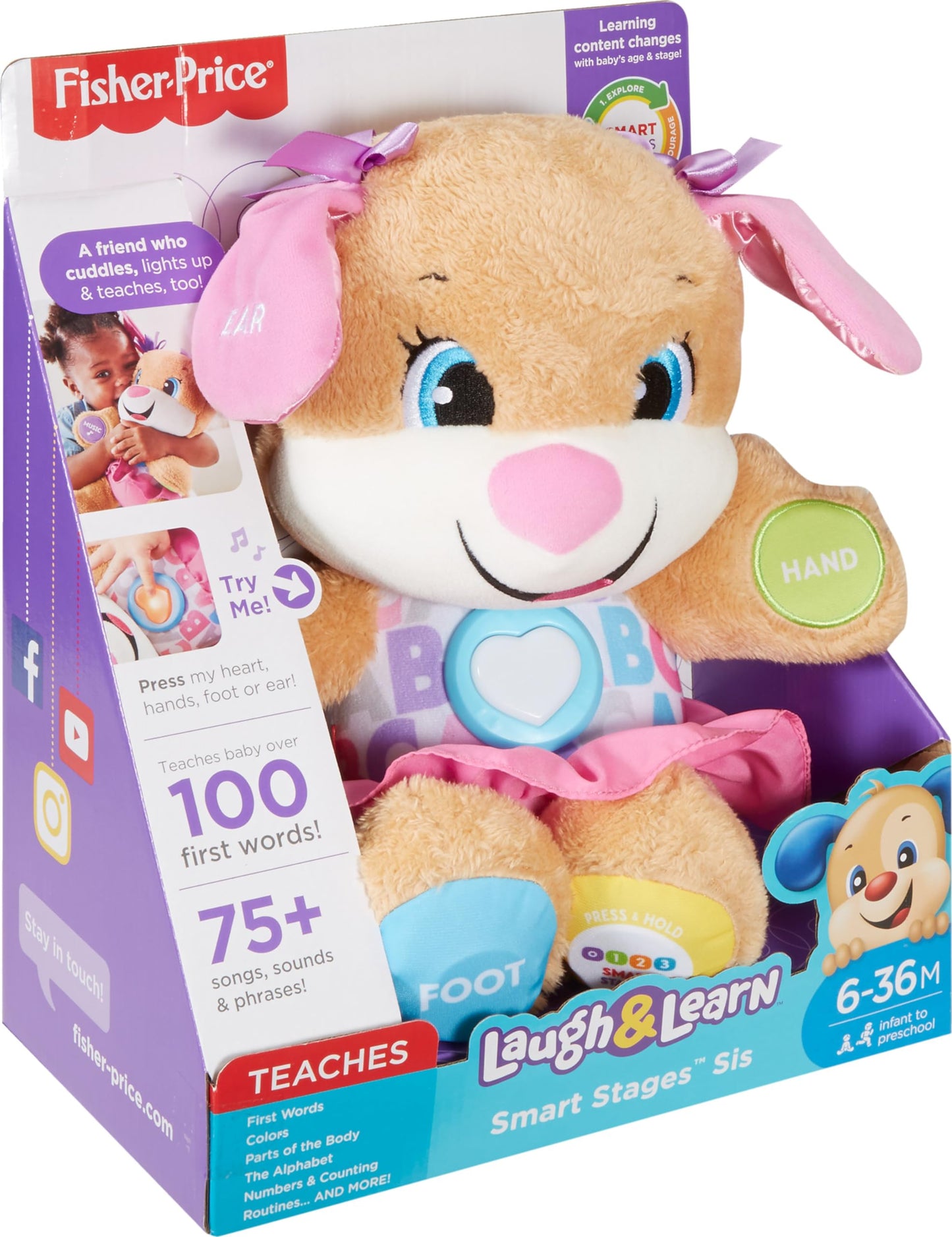 Fisher-Price Chiot Musical Laugh & Learn — 4 Langues | 6 Mois à 3 Ans