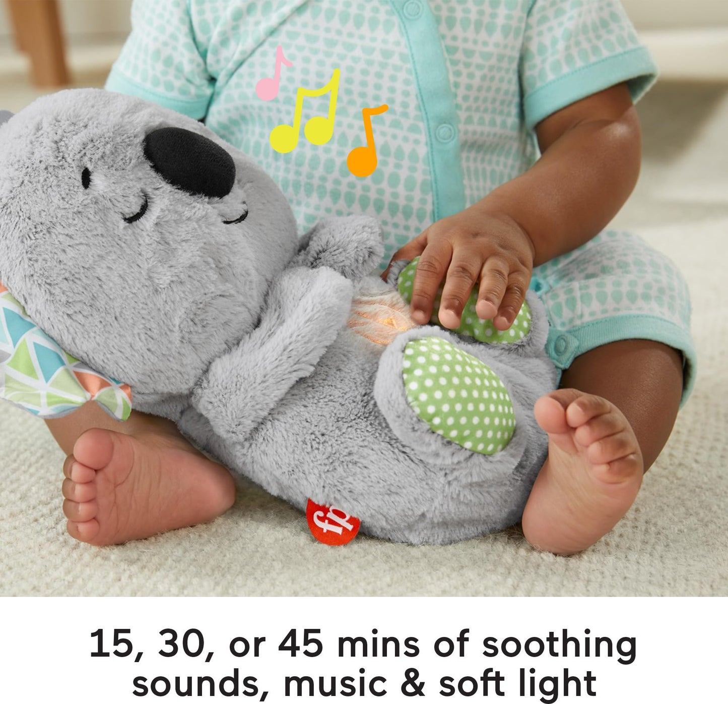 Fisher-Price Loutre Apaisante avec Mouvements Respiratoires — Machine à Sons, Lumières & Musique Douce pour Nouveau-Nés