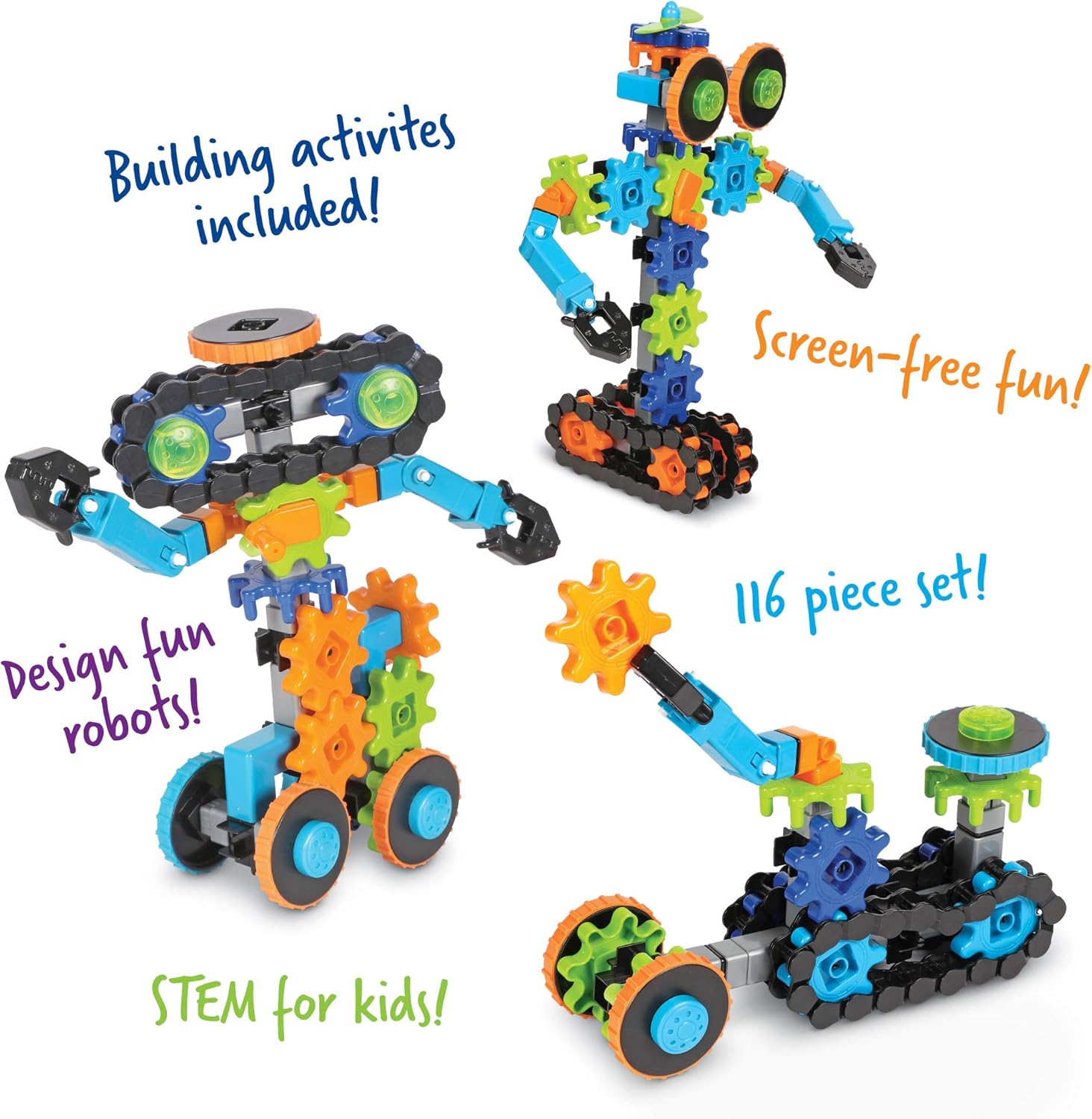 Gears! Gears! Gears! Robots en Mouvement – Jeu de Construction STEM, 116 pièces, dès 5 ans - LumeraKids