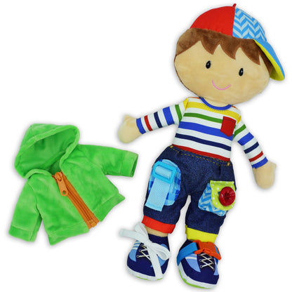 Poupée Éducative Dressy Friends – Prénom Personnalisable | Montessori Apprendre à S'habiller | Cadeau Filles & Garçons 2 ans+