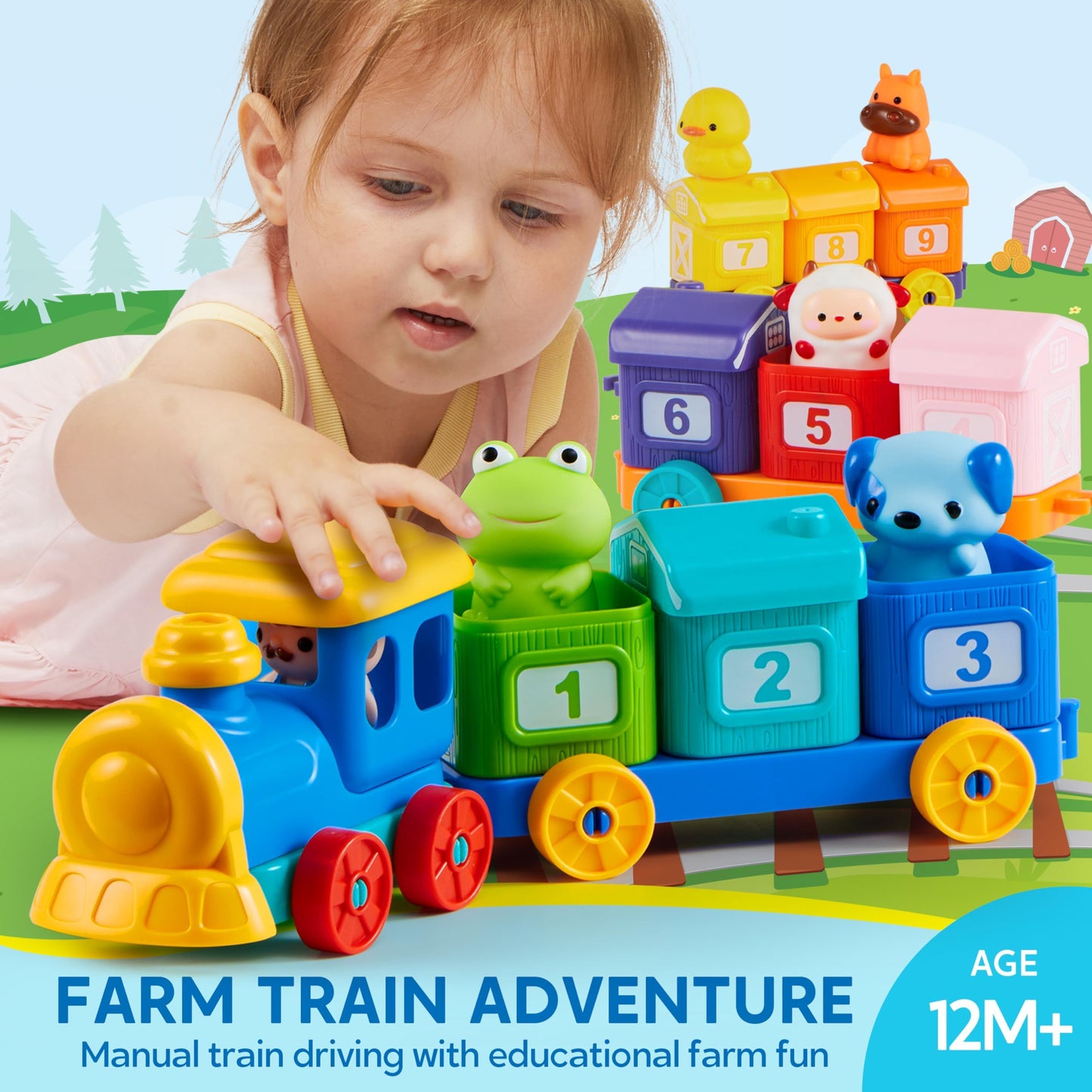Train Éducatif Montessori pour Bébés 1-3 ans | Tri, Comptage & Animaux