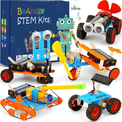 Kit STEM 5 en 1 BeAndge – Voiture solaire, robot, planeur | Jouets éducatifs pour enfants 8-12 ans | Cadeau idéal garçons et filles