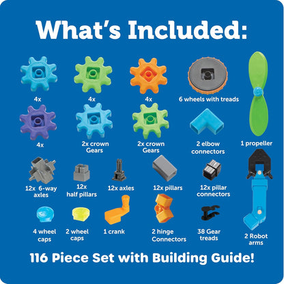 Gears! Gears! Gears! Robots en Mouvement – Jeu de Construction STEM, 116 pièces, dès 5 ans - LumeraKids