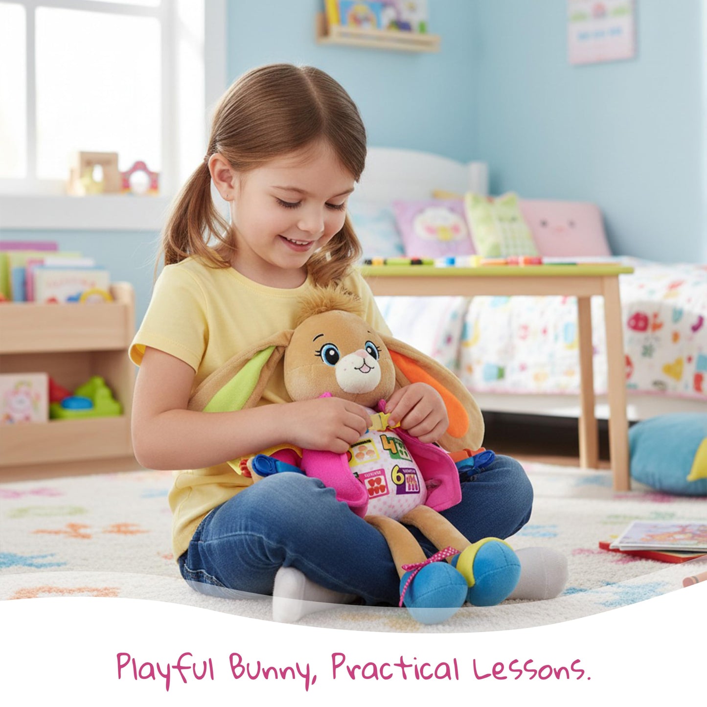 Poupée Éducative Dressy Friends – Prénom Personnalisable | Montessori Apprendre à S'habiller | Cadeau Filles & Garçons 2 ans+