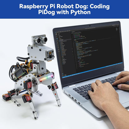 SunFounder PiDog – Kit robot chien IA pour Raspberry Pi (ChatGPT, Python, caméra)