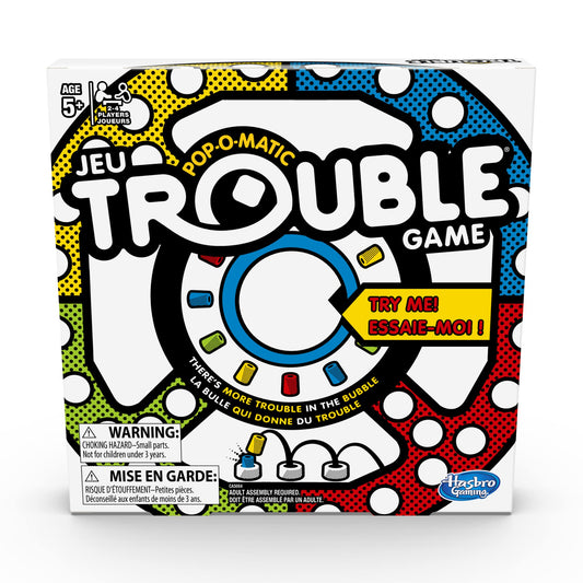 Hasbro Trouble Jeu de Société — Pop-O-Matic, Course & Stratégie, 2-4 Joueurs | Dès 5 Ans
