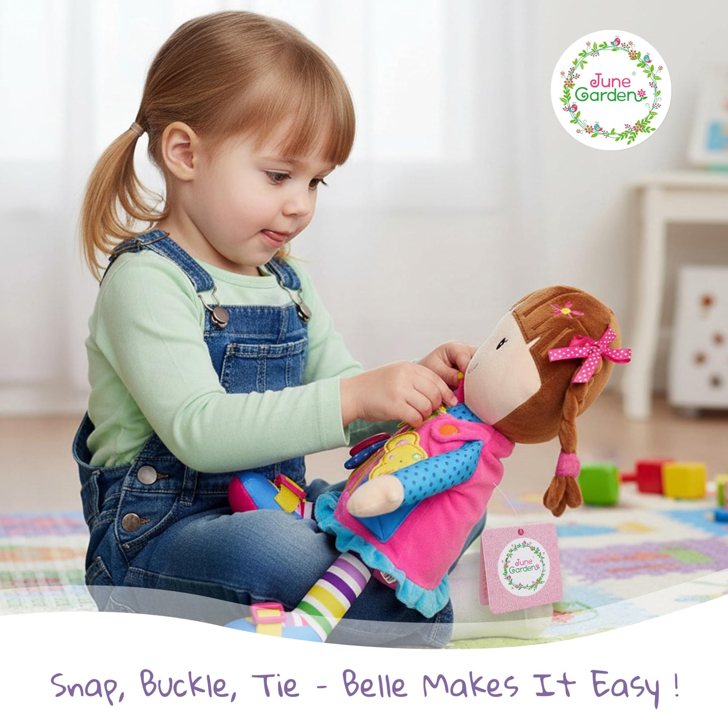 Poupée Éducative Dressy Friends – Prénom Personnalisable | Montessori Apprendre à S'habiller | Cadeau Filles & Garçons 2 ans+