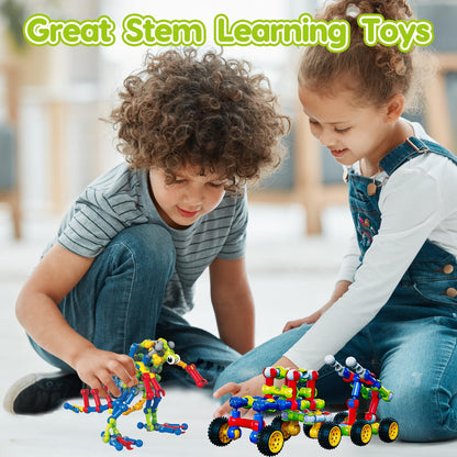 Jeu de construction STEM Qirptey – 125 pièces | Blocs éducatifs pour enfants 3-8 ans | Cadeau créatif