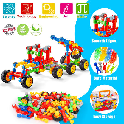 Jeu de construction STEM Qirptey – 125 pièces | Blocs éducatifs pour enfants 3-8 ans | Cadeau créatif
