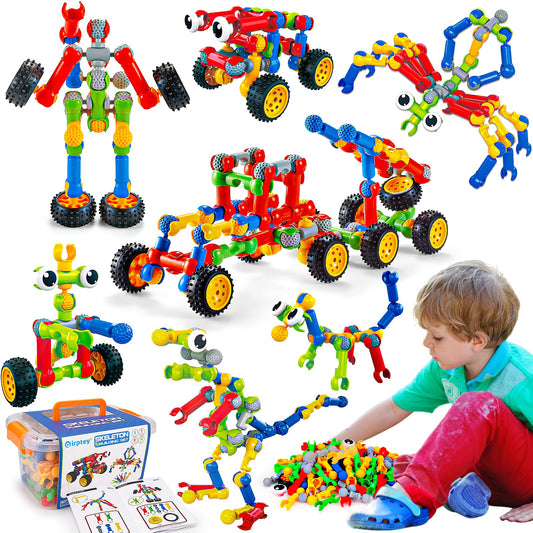 Jeu de construction STEM Qirptey – 125 pièces | Blocs éducatifs pour enfants 3-8 ans | Cadeau créatif - LumeraKids