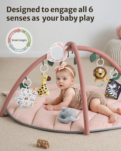 Tapis d'Éveil Bébé Feuille Géante — 6 Jouets Détachables | Blissful Diary