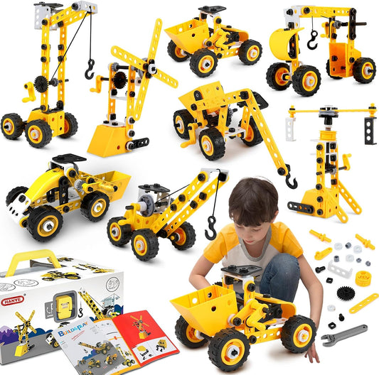 Kit STEM 10 en 1 – Véhicules de Construction | 100 Pièces | Dès 4 ans - LumeraKids