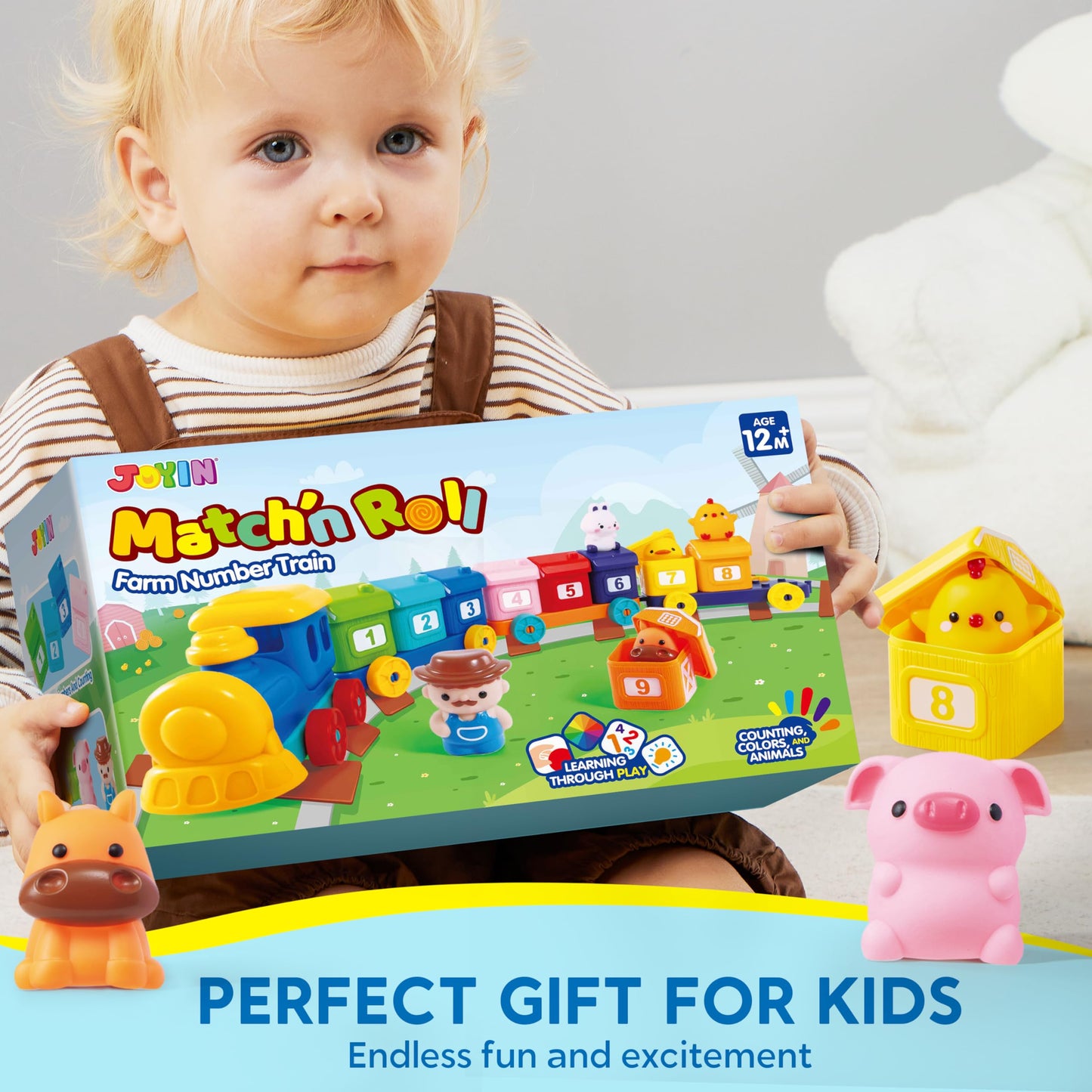 Train Éducatif Montessori pour Bébés 1-3 ans | Tri, Comptage & Animaux