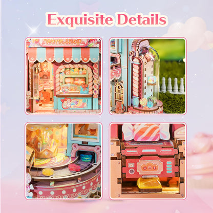 Tonecheer – Puzzle 3D en Bois Candy Workshop | Kit Maquette Mécanique avec Musique & Lumières