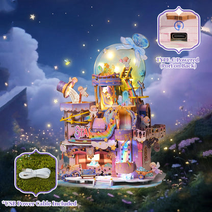 Tonecheer – Puzzle 3D en Bois Candy Workshop | Kit Maquette Mécanique avec Musique & Lumières