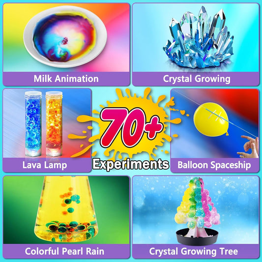 Kit de sciences UNGLINGA – 70+ expériences pour enfants | Chimie, physique, volcan | Jouets éducatifs STEM, cadeau idéal pour jeunes scientifiques - LumeraKids