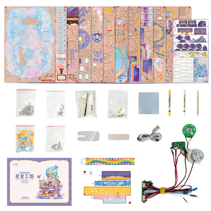 Tonecheer – Puzzle 3D en Bois Candy Workshop | Kit Maquette Mécanique avec Musique & Lumières