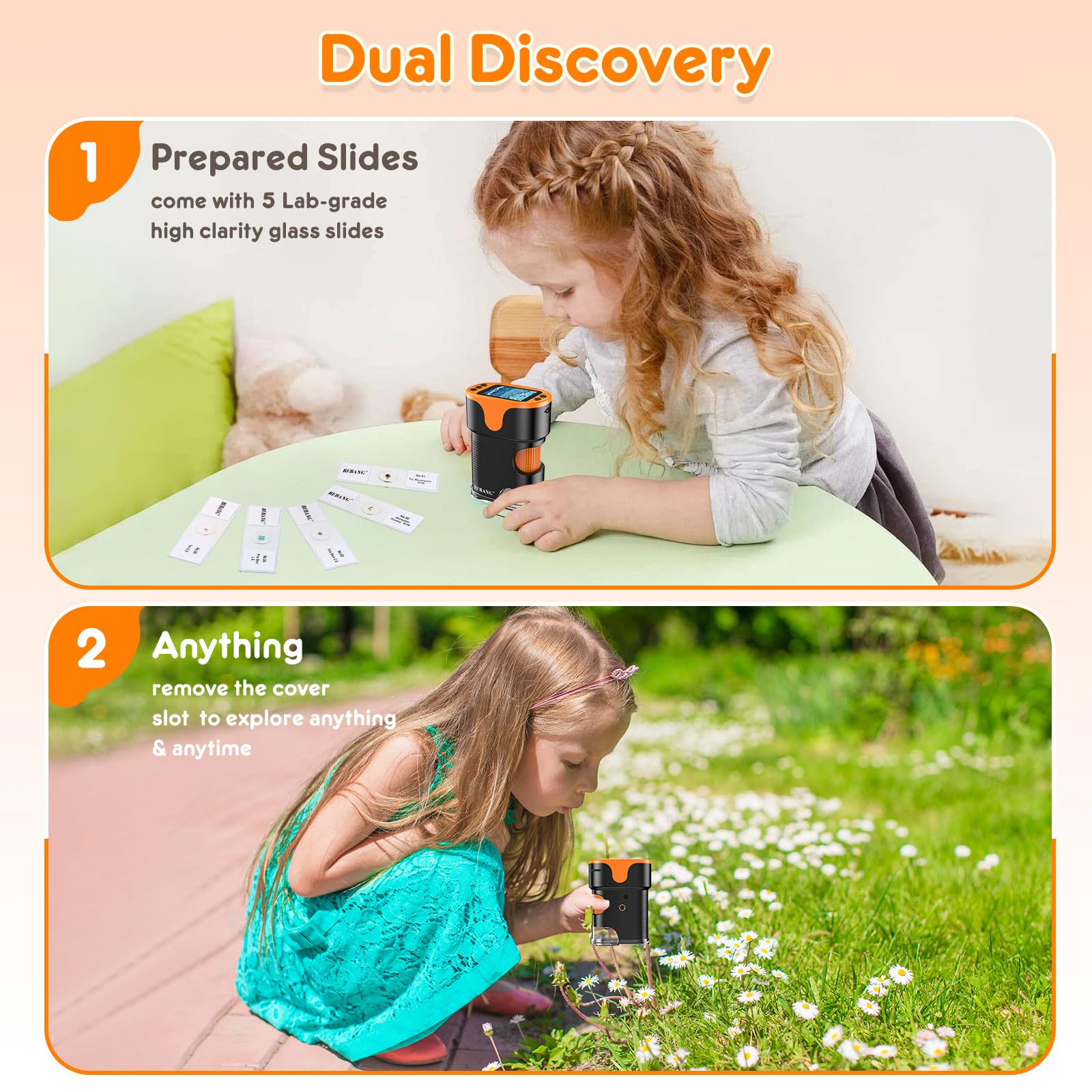 Microscope Numérique Portable 1000X pour Enfants – Écran 4K 2,0", Rechargeable, Kit de Lames Inclus – Jouet Scientifique Éducatif, Cadeau Filles et Garçons 4-12 ans - Jouets & Éveil - LumeraKids