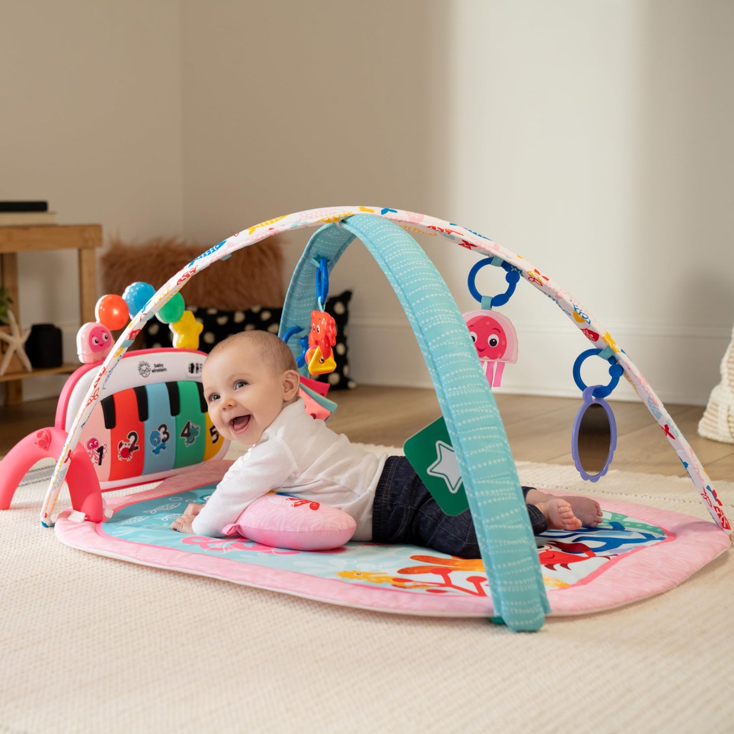 Baby Einstein Tapis d'Éveil 4-en-1 Kickin' Tunes — Piano, Musique & Langues | 0-36 Mois