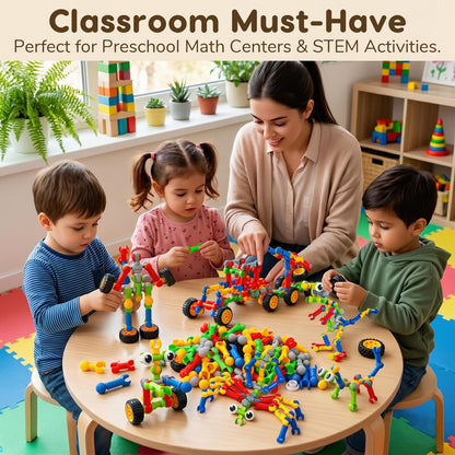 Jeu de construction STEM Qirptey – 125 pièces | Blocs éducatifs pour enfants 3-8 ans | Cadeau créatif