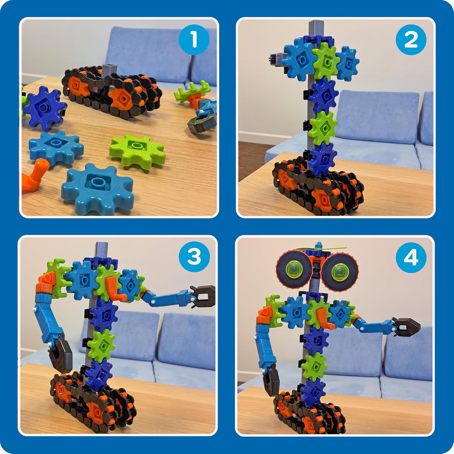 Gears! Gears! Gears! Robots en Mouvement – Jeu de Construction STEM, 116 pièces, dès 5 ans - LumeraKids