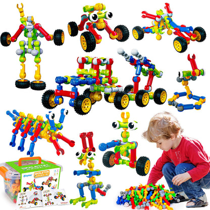Jeu de construction STEM Qirptey – 125 pièces | Blocs éducatifs pour enfants 3-8 ans | Cadeau créatif